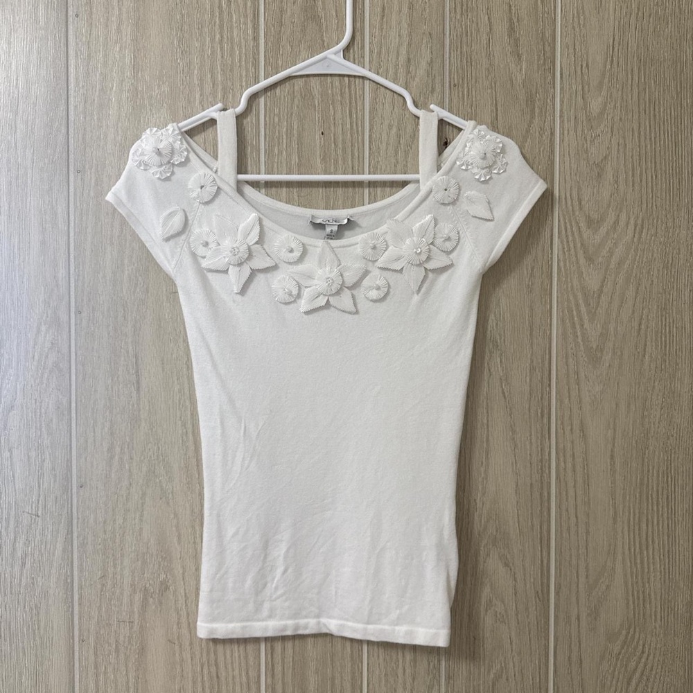 Cache Women's White Floral Shirt